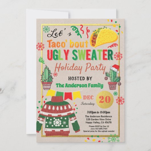 Invitation Vilain fête de Noël (Devant)