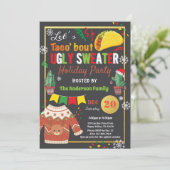 Invitation Vilain pull fête de Noël taco (Debout devant)