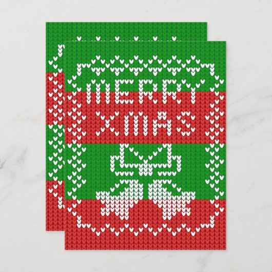 Invitation Vilain pull motif sonnettes Joyeux fils Xmas (Devant / Derrière)