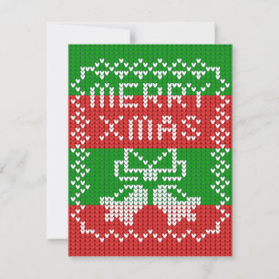 Invitation Vilain pull motif sonnettes Joyeux fils Xmas