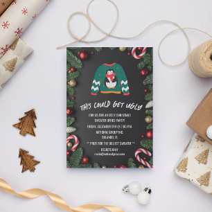 Invitation Vilain Sweat de Noël Bureau fête de Noël