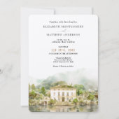 Invitation Villa Balbiano Lac de Côme Italie Mariage (Devant)
