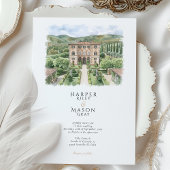 Invitation Villa Cetinale Tuscany Watercolor Wedding
