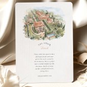Invitation Villa Cetinale Tuscany Watercolor Wedding