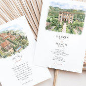 Invitation Villa Cetinale Tuscany Watercolor Wedding