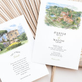 Invitation Villa Cimbrone Amalfi Coast Watercolor Wedding