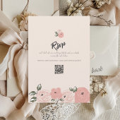 Invitation Villa florale verte et rose dessinée à la main uni