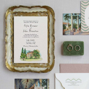 Invitation Villa italienne Mariage aquarelle