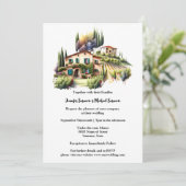 Invitation Villa toscane aquarelle Vignoble italien (Debout devant)