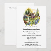 Invitation Villa toscane Vignoble italien aquarelle vignoble (Devant / Derrière)