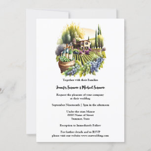 Invitation Villa toscane Vignoble italien aquarelle vignoble