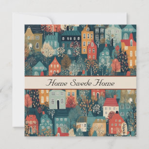 Invitation Village Cozy Hygge Art Folklorique Nordique, perso