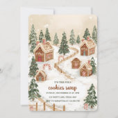 Invitation Village de biscuits en pain d'épices échange de co (Devant)