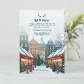 Invitation Village de Noël d'hiver laissez neiger (Debout devant)