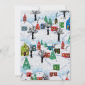 Invitation Village de Noël Snowmen Couple Skate Red (Dos)