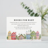 Invitation Village d'hiver Baby shower enneigé Books Demande (Debout devant)