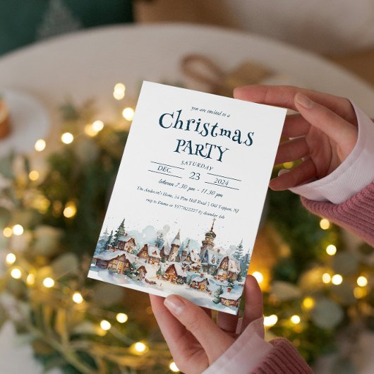 Invitation Village d'hiver Décor fête de Noël