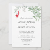 Invitation Village marocain Bougainvillea Mariage d'aquarelle (Devant)