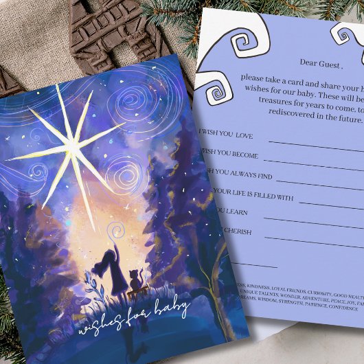 Invitation Village Starry Night Wishes for Baby Activity Card