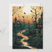 Invitation Ville d'Halloween Vintage Halloween (Dos)