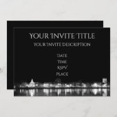 Invitation Ville La Nuit Illuminée (Devant / Derrière)