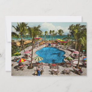 Invitation Ville - Miami FL - Assis au bord de la piscine 194