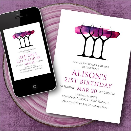 Invitation Vin 21e anniversaire