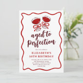 Invitation Vin adulte âgé à la perfection fête d'anniversaire (Debout devant)