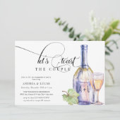 Invitation Vin aquarelle | Elegant Engagement Party (Debout devant)