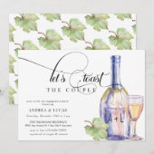 Invitation Vin aquarelle | Elegant Engagement Party (Devant / Derrière)