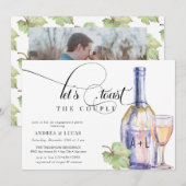 Invitation Vin aquarelle | Elegant Engagement Party (Devant / Derrière)