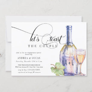 Invitation Vin aquarelle   Elegant Engagement Party