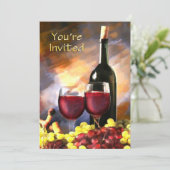 Invitation Vin avant et après que vous soyez invités (Debout devant)