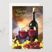 Invitation Vin avant et après que vous soyez invités (Devant / Derrière)