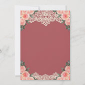 Invitation Vin Ballons en verre dentelle Rouge Roses Retraite (Dos)