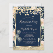 Invitation Vin Ballons en verre Or Parties scintillant Rose r (Devant)