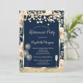 Invitation Vin Ballons en verre Or Parties scintillant Rose r (Debout devant)