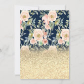 Invitation Vin Ballons en verre Or Parties scintillant Rose r (Dos)