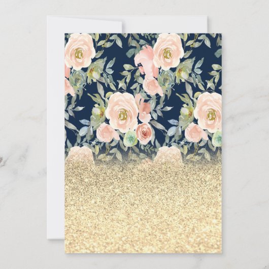 Invitation Vin Ballons en verre Or Parties scintillant Rose r (Dos)