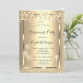 Invitation Vin Ballons en verre Parties scintillant or retrai (Debout devant)