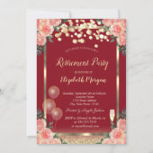 Invitation Vin Ballons Parties scintillant Roses Red Retraite (Devant)