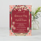 Invitation Vin Ballons Parties scintillant Roses Red Retraite (Debout devant)