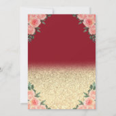 Invitation Vin Ballons Parties scintillant Roses Red Retraite (Dos)