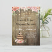 Invitation Vin Barrel Boho Rustic Barn String Lumières Mariag (Debout devant)