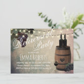 Invitation Vin Barrel Raisins Partie de retraite Vintage (Debout devant)