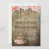 Invitation Vin Barrel Rustique String Lights (Devant)
