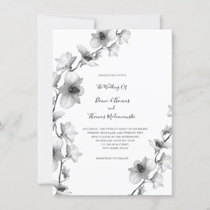 Invitation Vin blanc orchidée