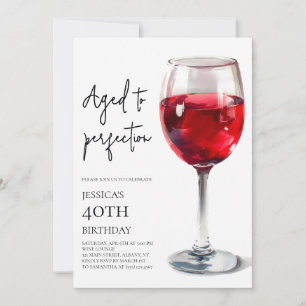 Invitation Vin blanc vieilli à la perfection pour fête d'anni