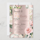 Invitation Vin bouteille Rose Fête des mariées (Devant)