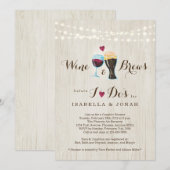 Invitation Vin & Brasses Avant De Faire Couple Douche / Répét (Devant / Derrière)